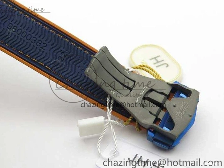 1219 Unique Planet Ocean 45mm GMT Blue DLC Black OMF Best Edition Blue Dial On Blue Gummy Strap A 8123